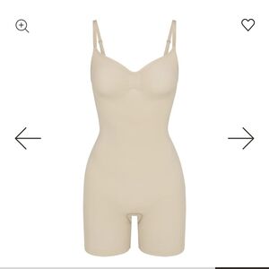 Skims Seamless Sculpt Strapless Shortie Bodysuit Sand